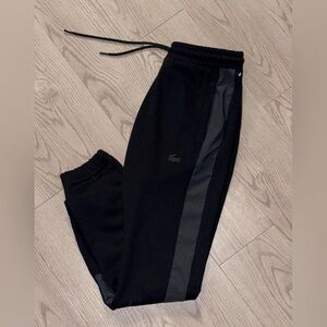 Lacoste Black Joggers with Gray Accents Big Print Size 1 XXS
